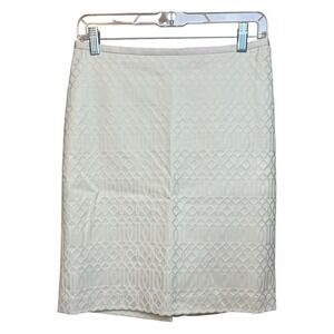 J‎ McLaughlin Jacquard Pencil Skirt Cream 2